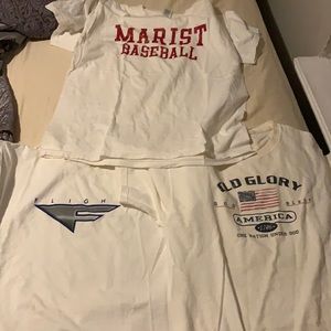 3 shirts with prints on them